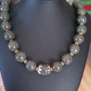 Handmade Dark Blue Beaded Necklace